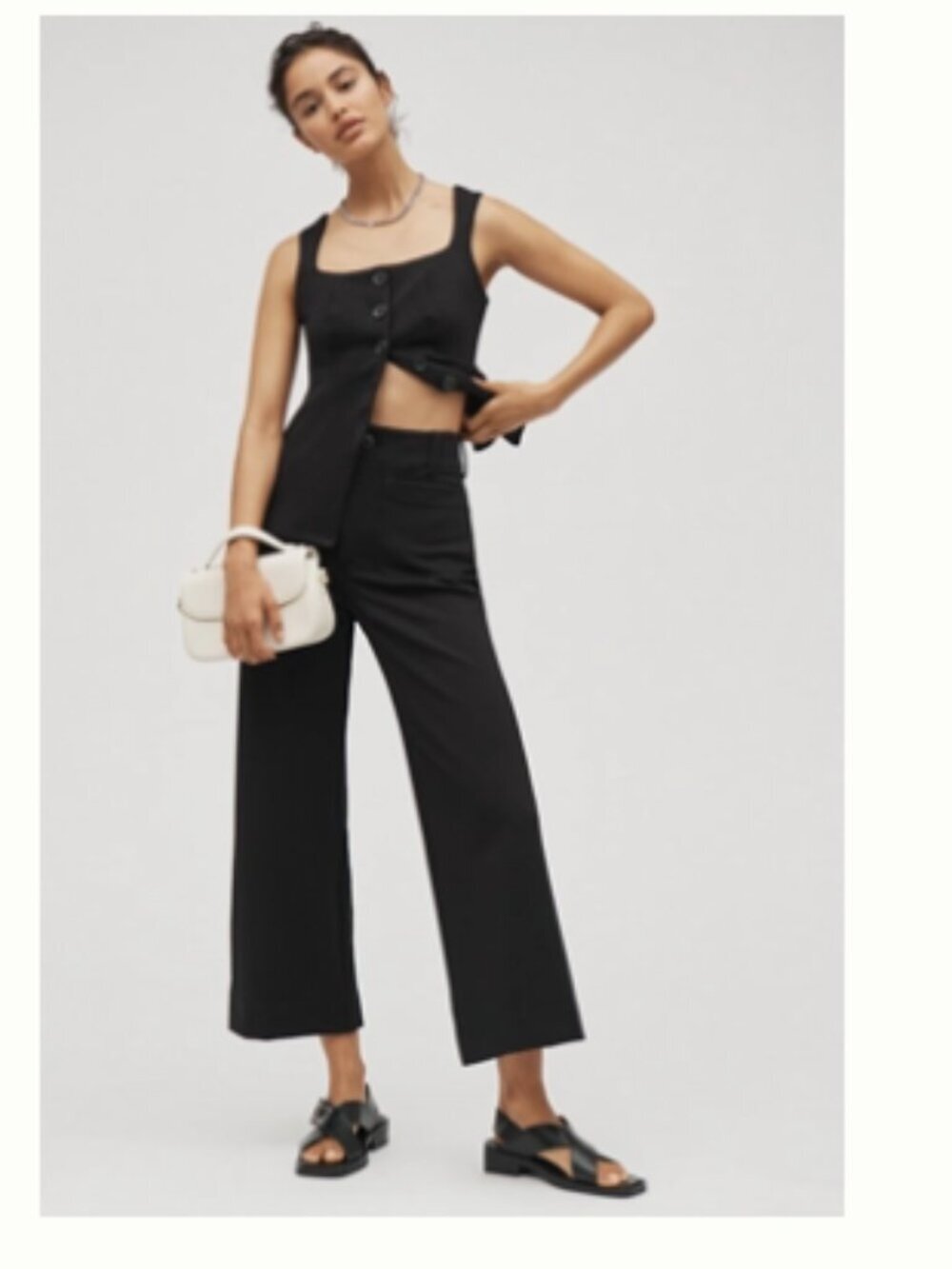 The Colette Knit Crop wide-leg trousers by MAEVE